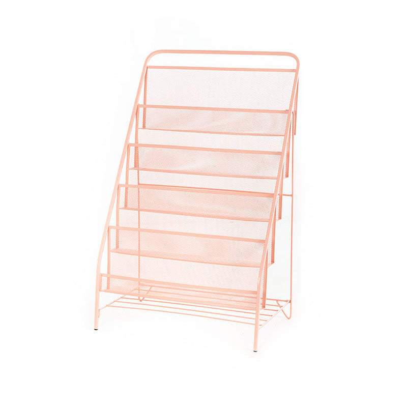 Modern Metal Ladder Bookshelf Iron Closed Back Bookcase for Home