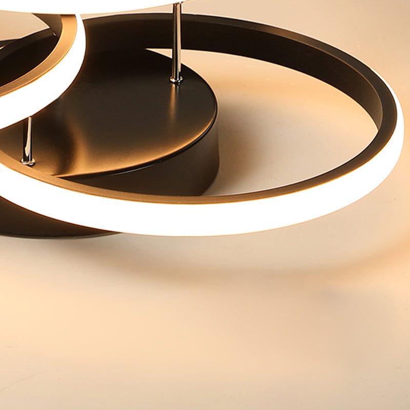 Metal Round Shade Flush Ceiling Light Modern 3-Lights Flush Mount Fixture