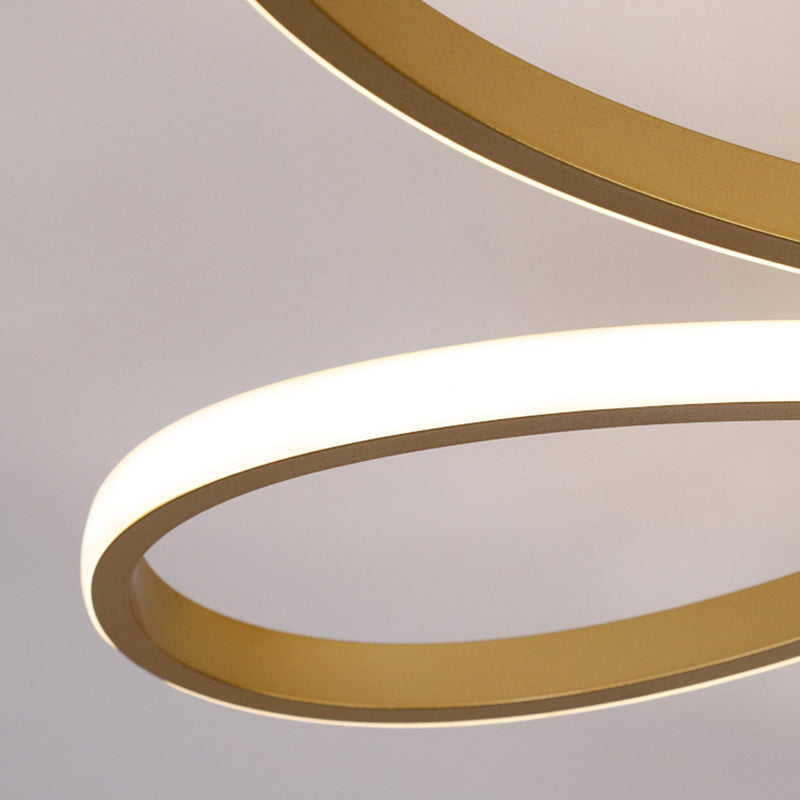 Modern Flower Semi Flush Ceiling Light Metal Living Room LED Ceiling Light