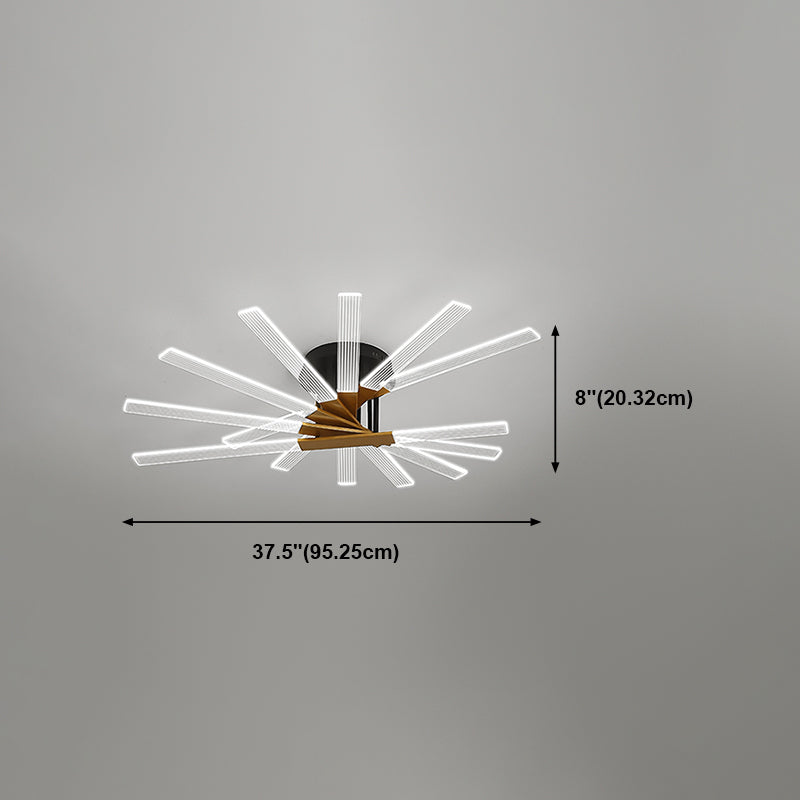 Metal Round Shade Flush Ceiling Light Modern Multi Lights Flush Mount Fixture in Brass