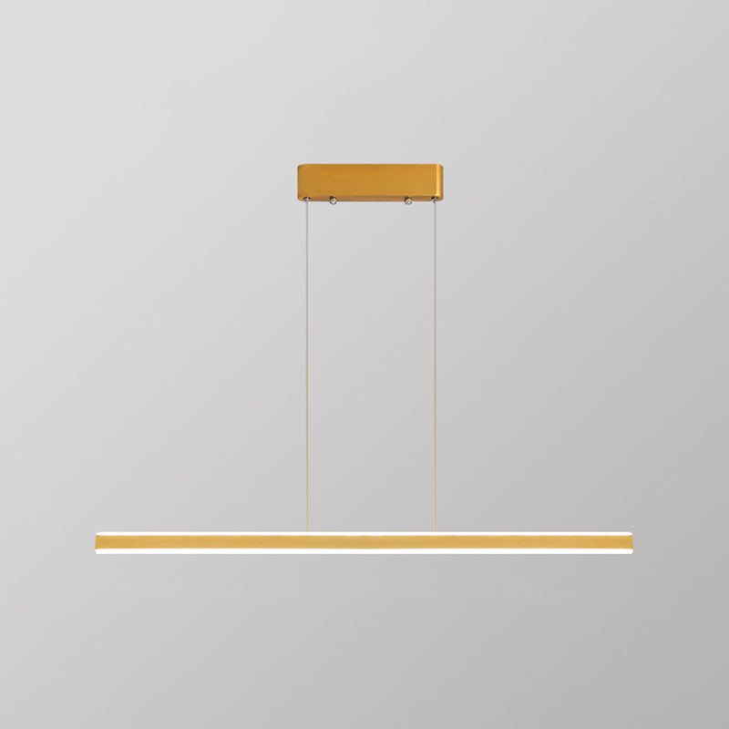 Modern Metal Island Lamps Linear 2-Head Restaurant Pendant Lights with Acrylic Shade