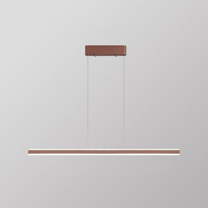 Modern Metal Island Lamps Linear 2-Head Restaurant Pendant Lights with Acrylic Shade