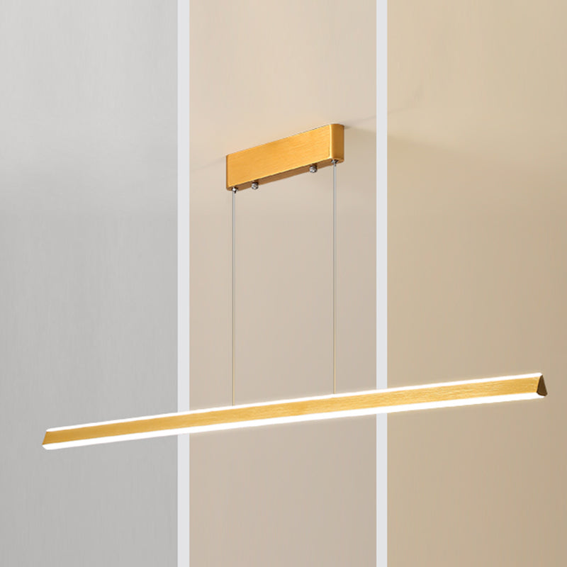 Modern Metal Island Lamps Linear 2-Head Restaurant Pendant Lights with Acrylic Shade