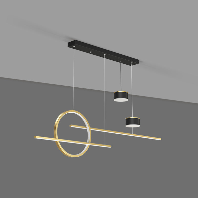 Contemporary Style Linear Island Lighting Metal 5 Light Island Pendant Lights