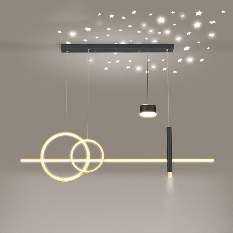 Contemporary Style Linear Island Lighting Metal Island Light Fixtures