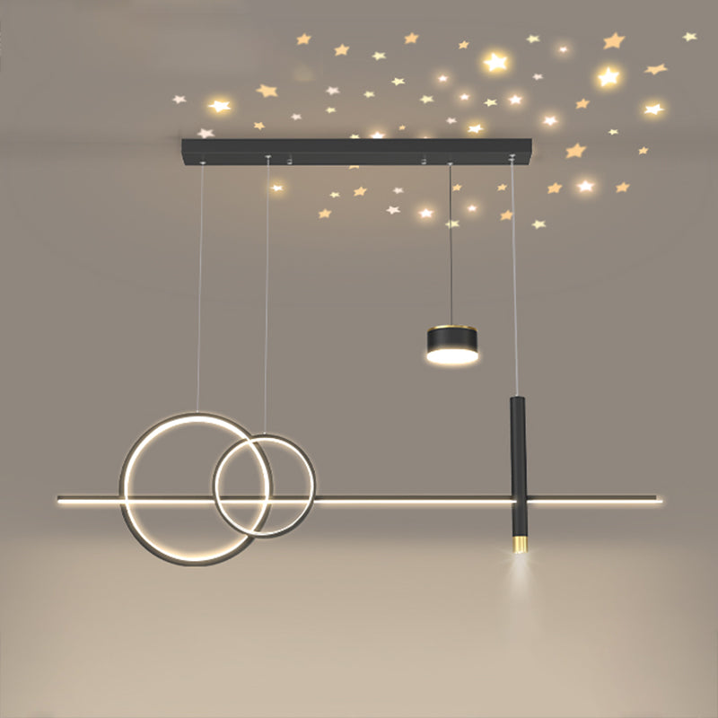 Contemporary Style Linear Island Lighting Metal Island Light Fixtures