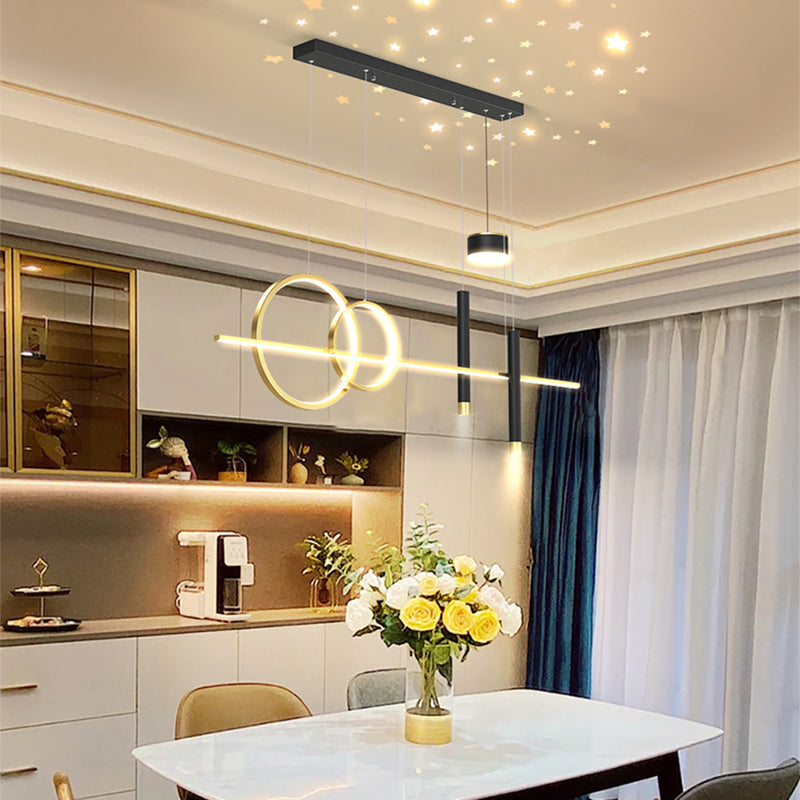 Contemporary Style Linear Island Lighting Metal Island Light Fixtures