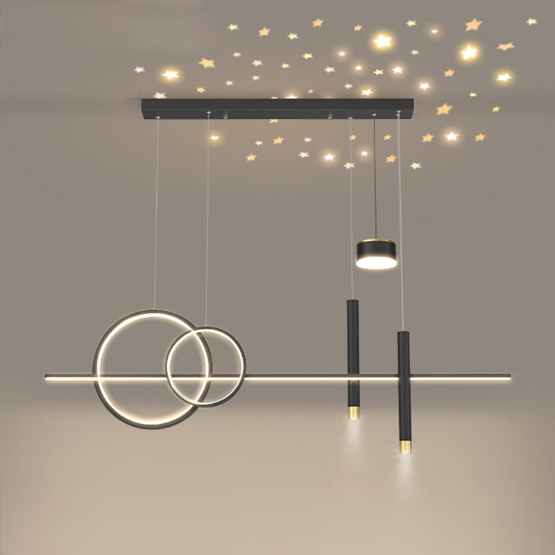 Contemporary Style Linear Island Lighting Metal Island Light Fixtures