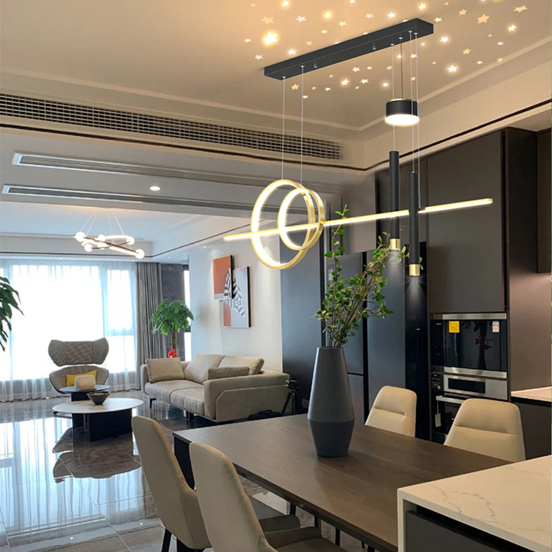 Contemporary Style Linear Island Lighting Metal Island Light Fixtures