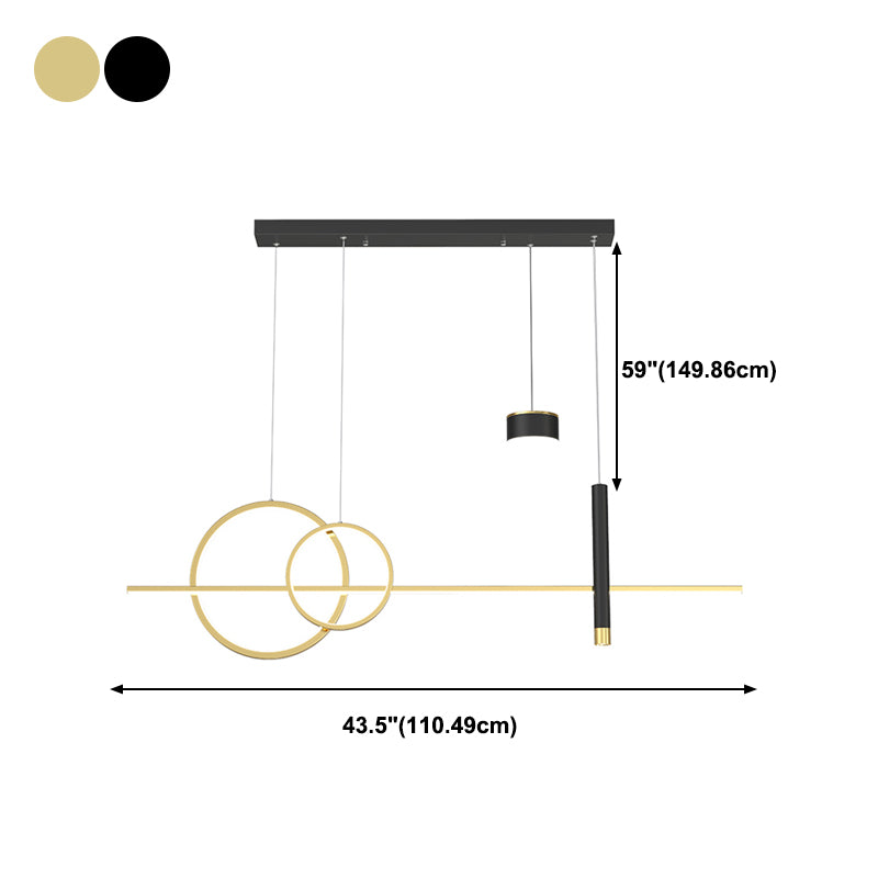 Contemporary Style Linear Island Lighting Metal Island Light Fixtures