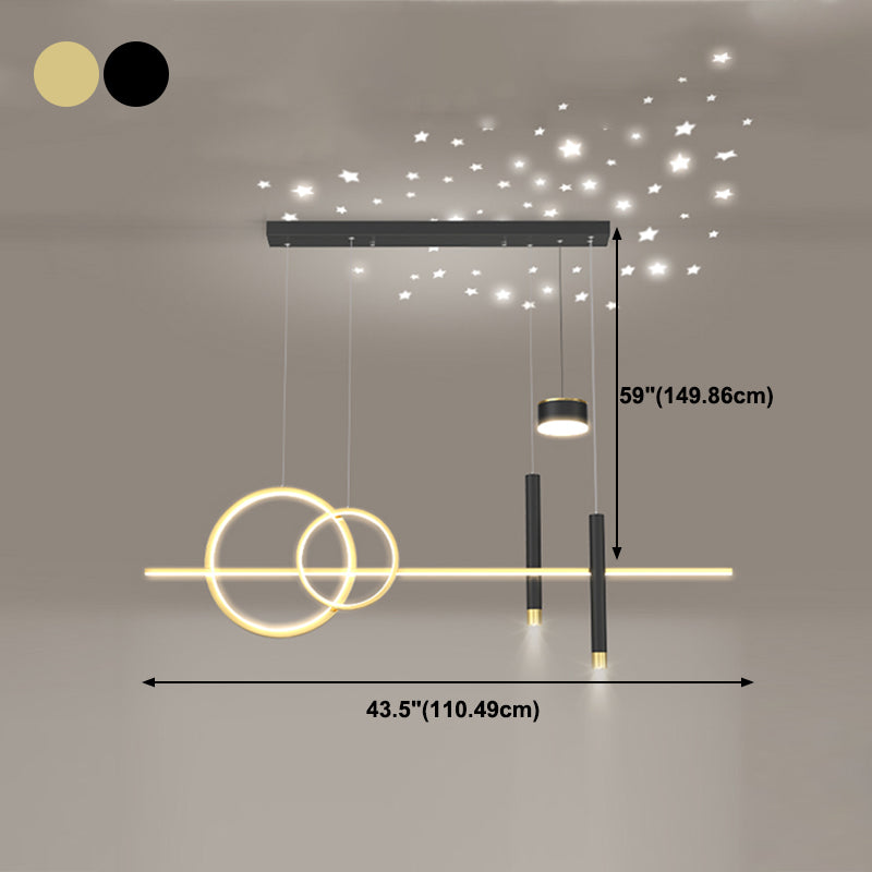 Contemporary Style Linear Island Lighting Metal Island Light Fixtures