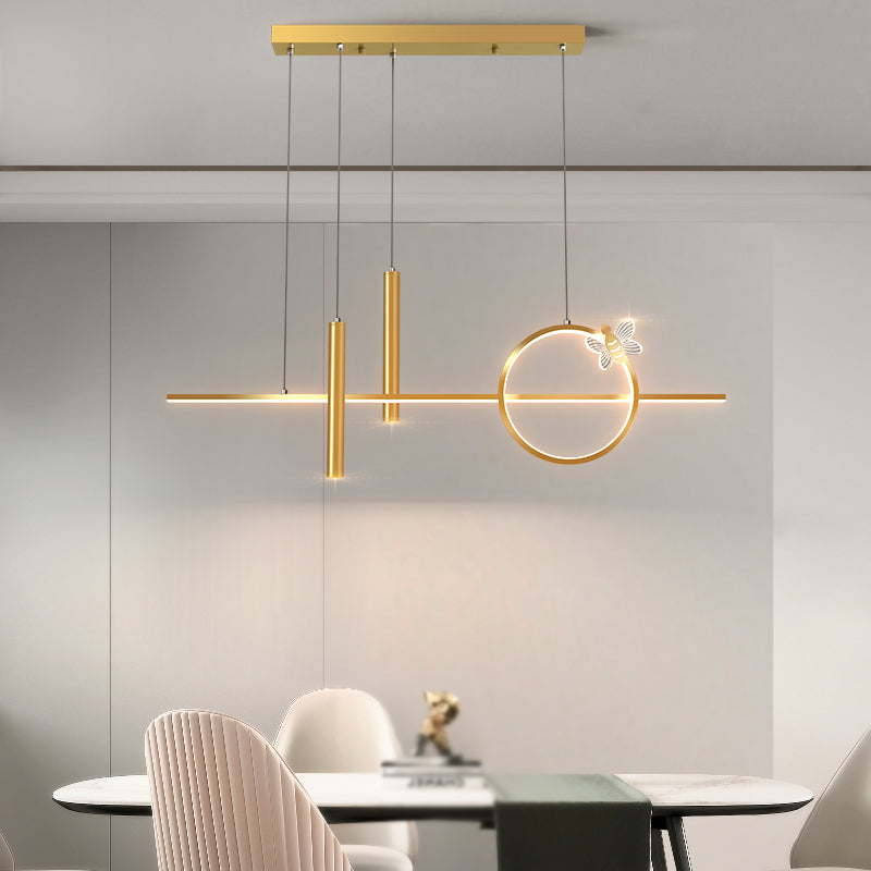 Contemporary Style Linear Island Pendant Lights Metal Island Light Fixtures