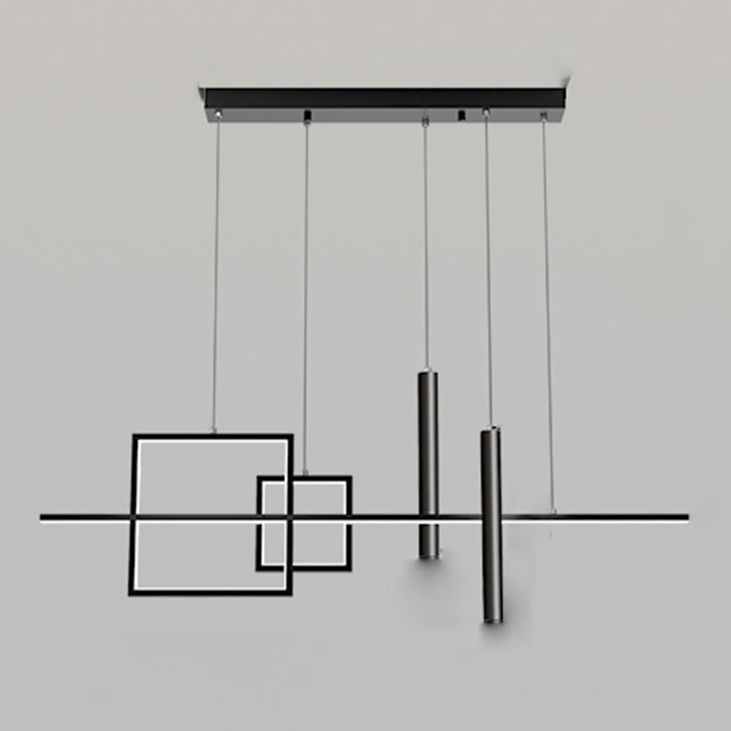 Contemporary Style Linear Island Pendant Lights Metal Island Light Fixtures