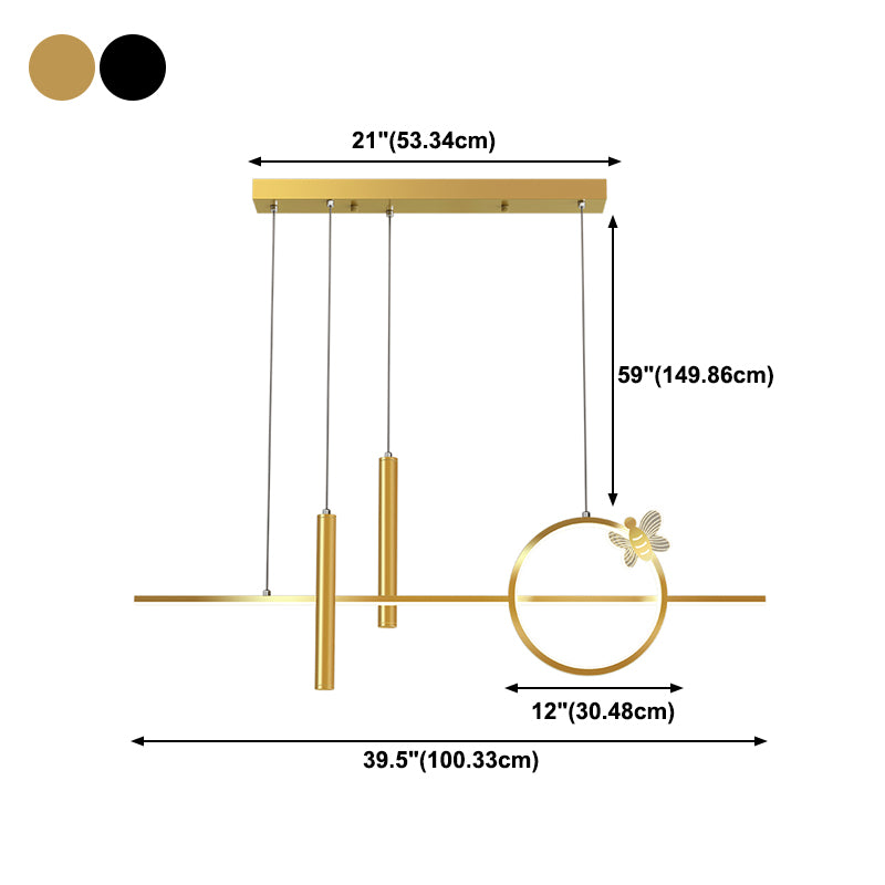 Contemporary Style Linear Island Pendant Lights Metal Island Light Fixtures