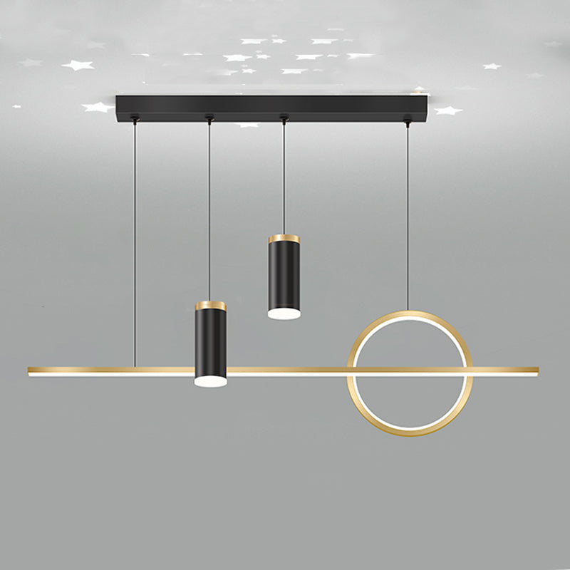 Contemporary Style Linear Island Lighting Metal 4 Light Island Light Fixtures