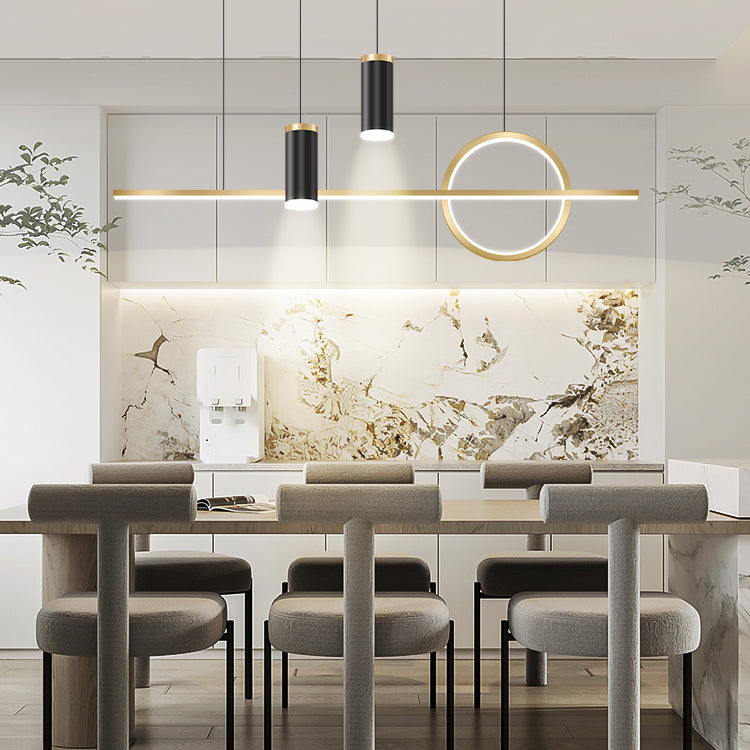 Contemporary Style Linear Island Lighting Metal 4 Light Island Light Fixtures