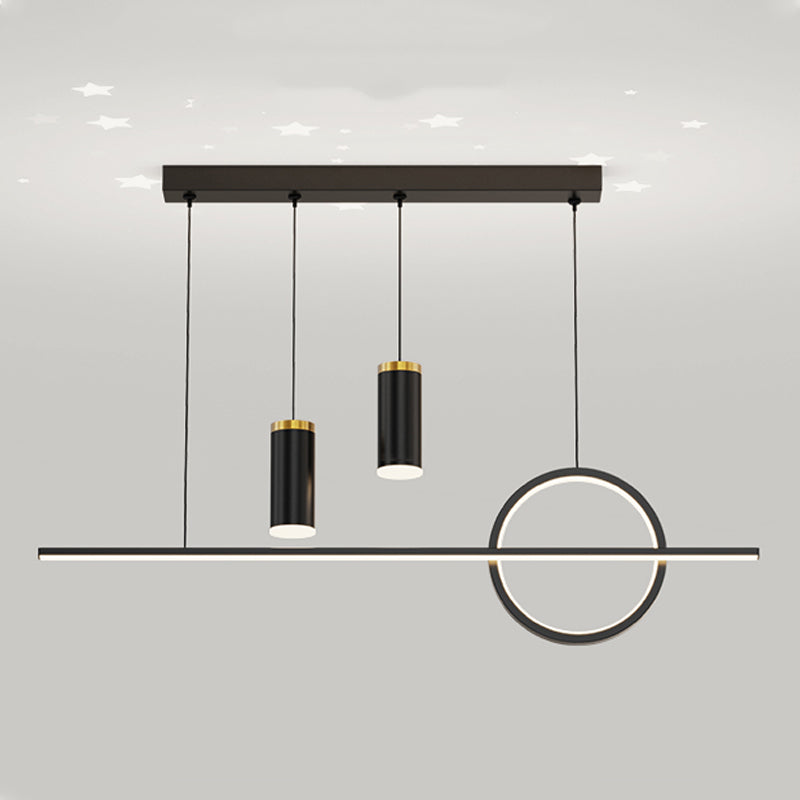 Contemporary Style Linear Island Lighting Metal 4 Light Island Light Fixtures