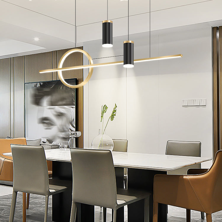 Contemporary Style Linear Island Lighting Metal 4 Light Island Light Fixtures