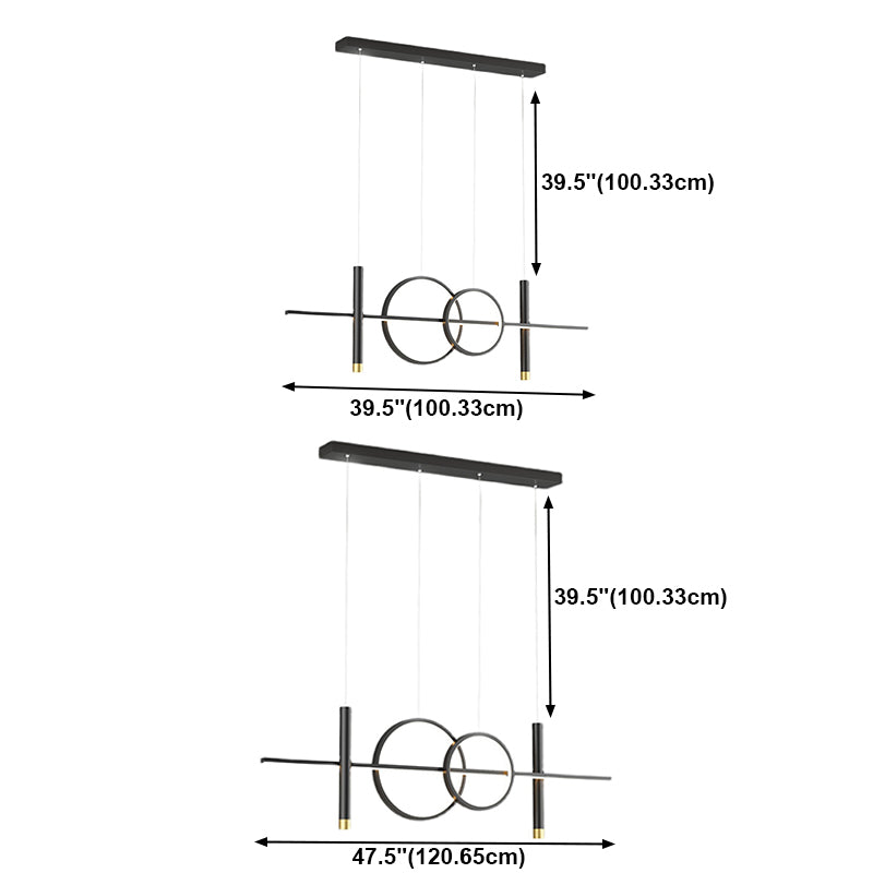 Contemporary Style Linear Island Lighting Metal 4 Light Island Lighting Fixtures