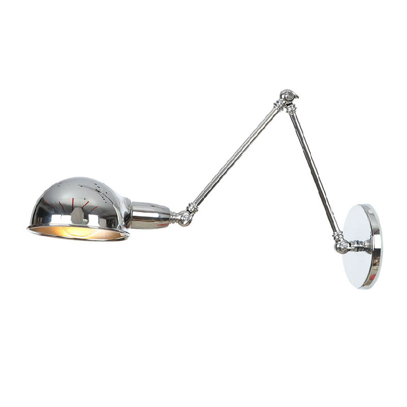 American Style Metal Wall Light Chrome Adjustable Wall Sconce for Bedroom