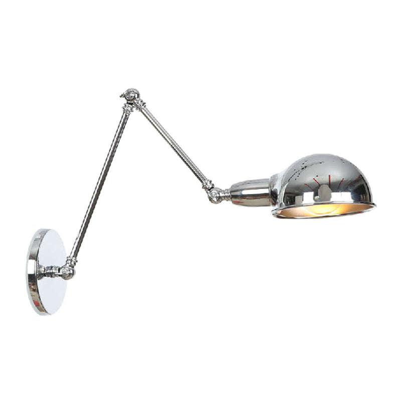 American Style Metal Wall Light Chrome Adjustable Wall Sconce for Bedroom
