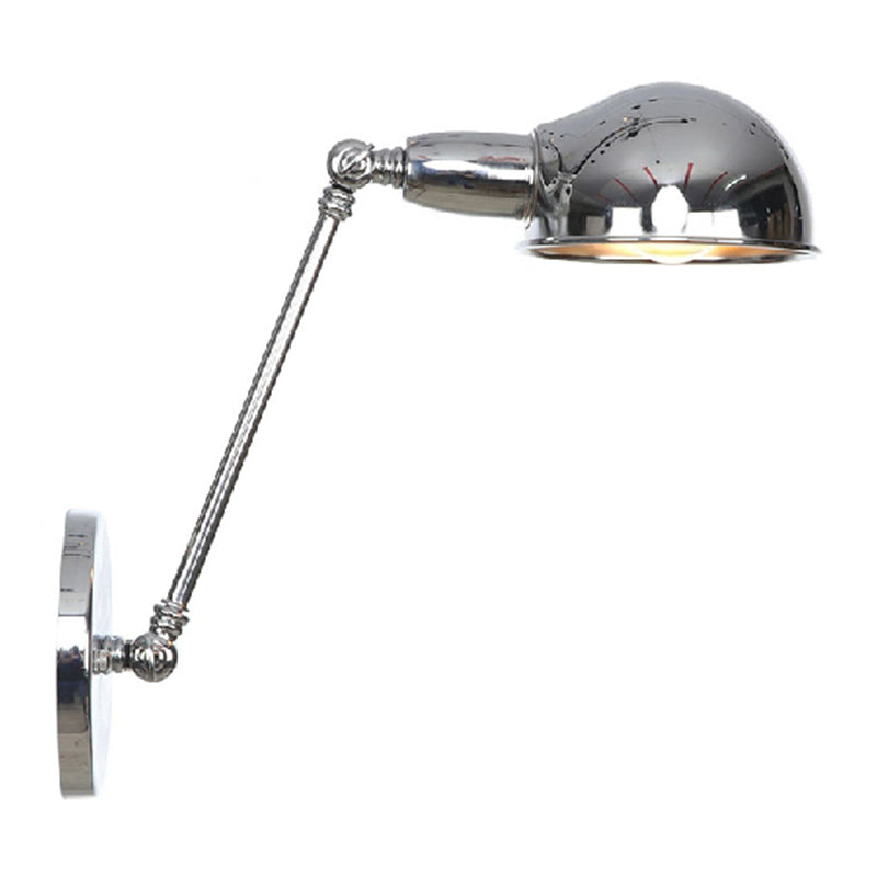 American Style Metal Wall Light Chrome Adjustable Wall Sconce for Bedroom
