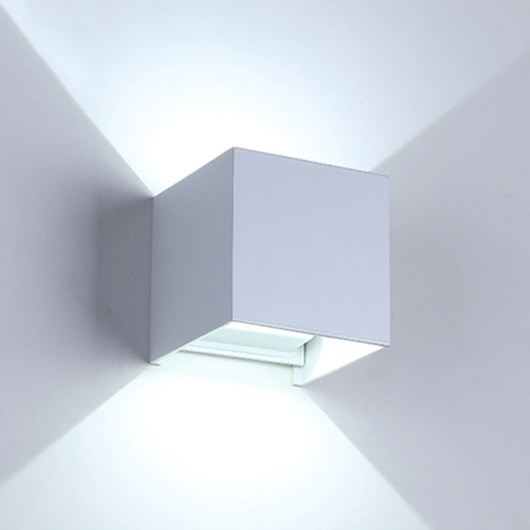 Modern Aluminum Wall Light Cube Shape 2 Lights LED Wall Washer for Outdoors