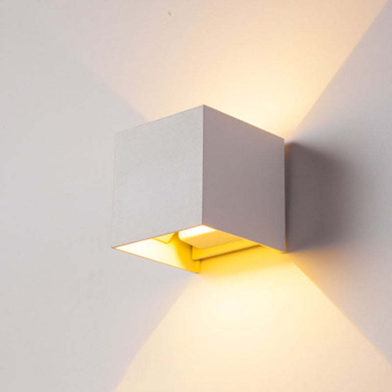 Modern Aluminum Wall Light Cube Shape 2 Lights LED Wall Washer for Outdoors