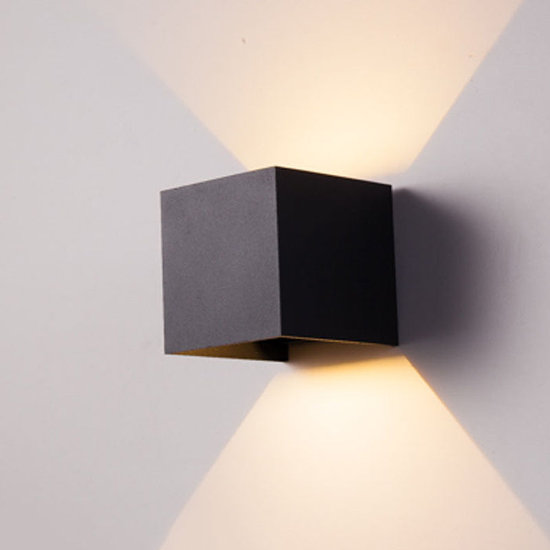 Modern Aluminum Wall Light Cube Shape 2 Lights LED Wall Washer for Outdoors