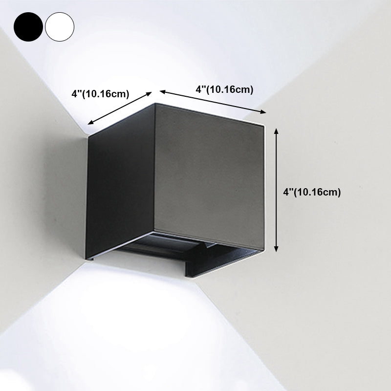 Modern Aluminum Wall Light Cube Shape 2 Lights LED Wall Washer for Outdoors