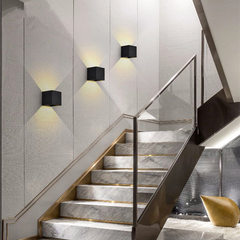 Geometry Shape Wall Lighting Modern Style Metal 2 Lights Sconce Lamp for Living Room