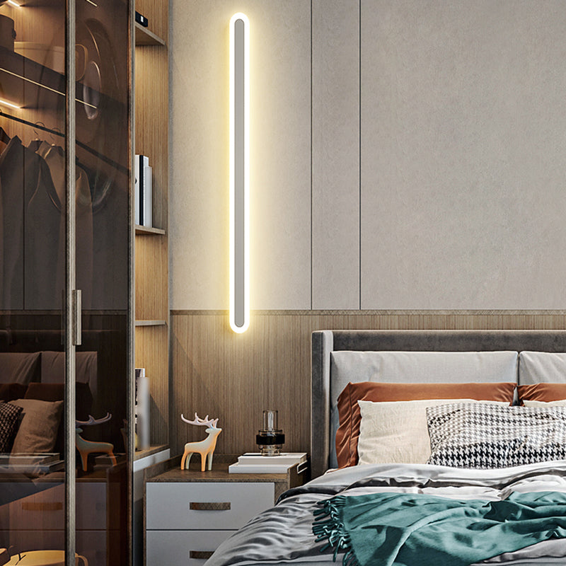 Luz de pared de metal de forma lineal Estilo moderno de 1 luces Luz de pared de 1 luces