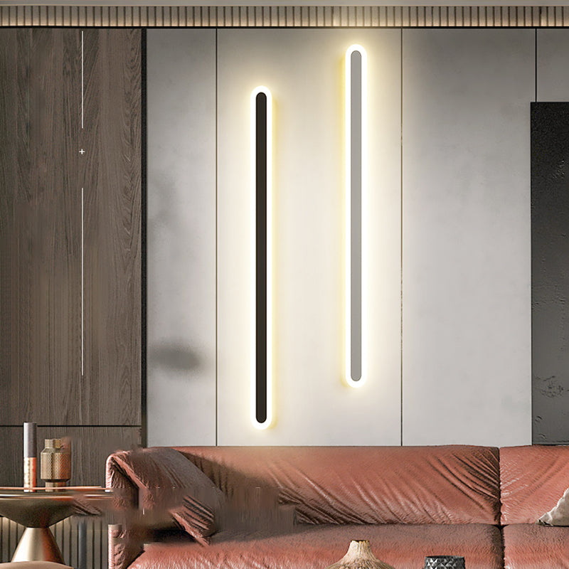 Luz de pared de metal de forma lineal Estilo moderno de 1 luces Luz de pared de 1 luces