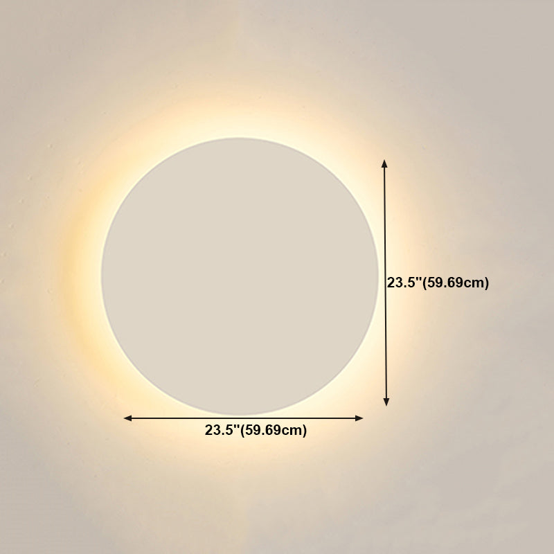 Round Shape Metal Wall Light Modern Style 1 Light Wall Mount Light in White