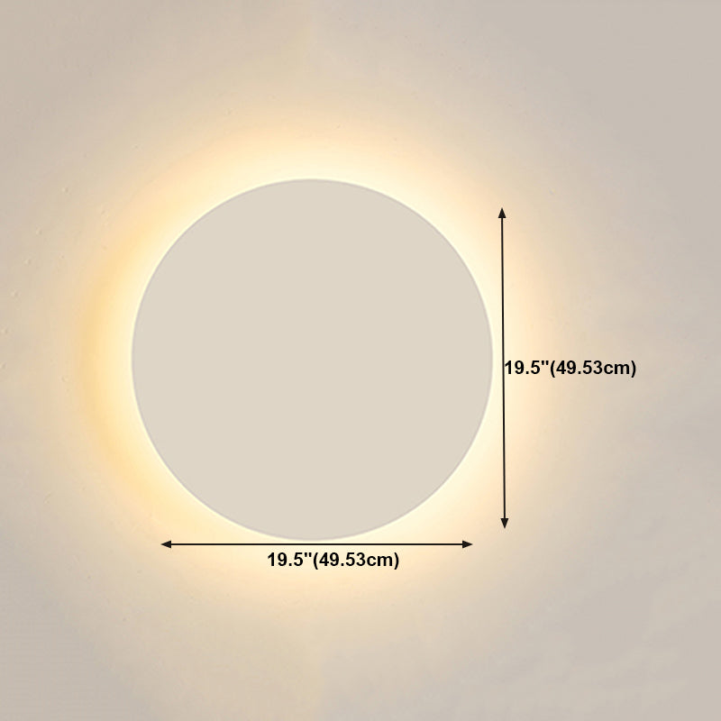 Round Shape Metal Wall Light Modern Style 1 Light Wall Mount Light in White