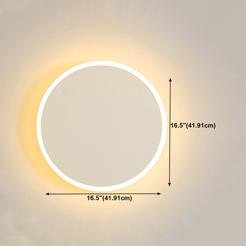 Round Shape Metal Wall Light Modern Style 1 Light Wall Mount Light in White