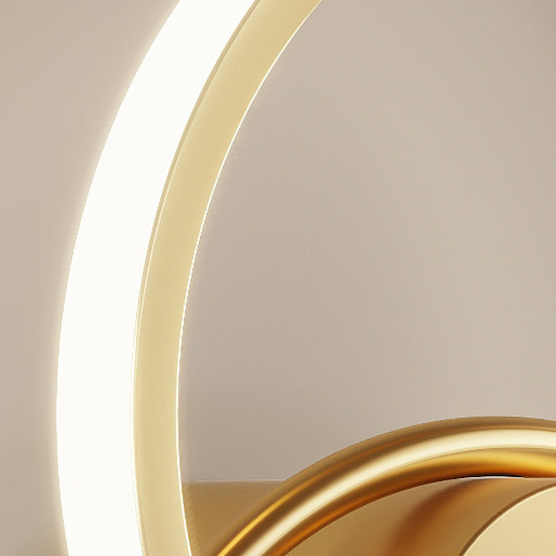 Round Shape Glass Wall Light Modern Style 2 Lights Wall Mount Light