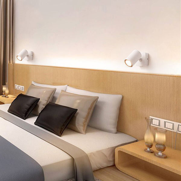 Nordic Style Aluminum Wall Light Cylindrical Wall Lamp with Metal Shade for Bedroom