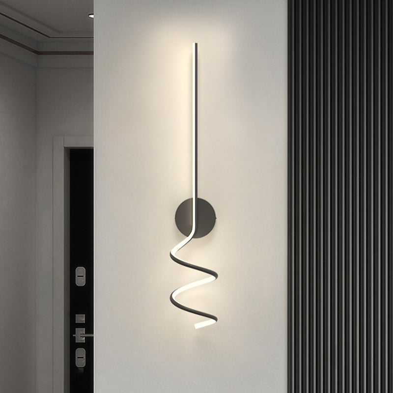 Modern Style Linear Shape Wall Sconce Metal 1 Light Wall Lighting for Living Room
