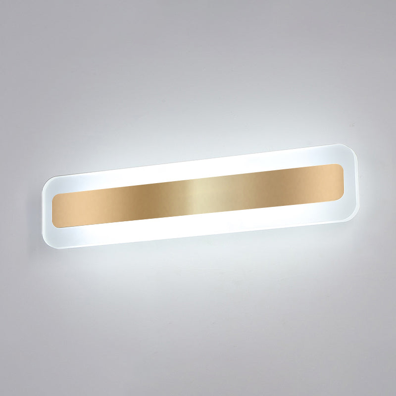 Metal Linear Shape Wall Light Modern Style 1-Light Mirror Wall Mounted Light