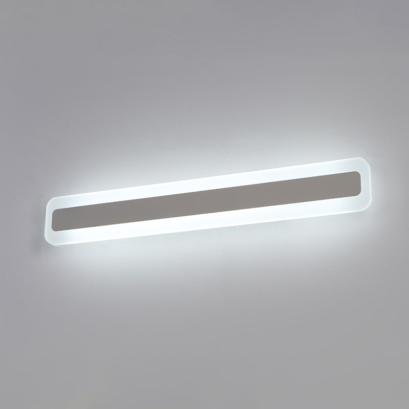 Metal Linear Shape Wall Light Modern Style 1-Light Mirror Wall Mounted Light