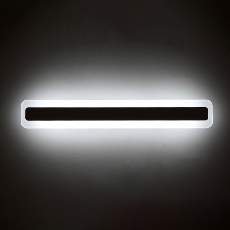 Metal Linear Shape Wall Light Modern Style 1-Light Mirror Wall Mounted Light