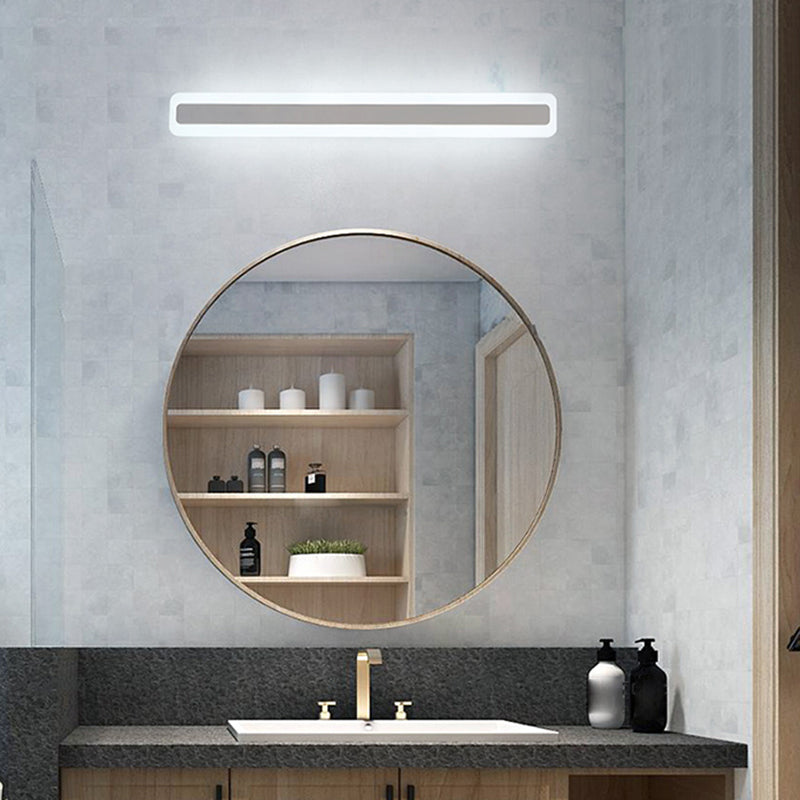 Metal Linear Shape Wall Light Modern Style 1-Light Mirror Wall Mounted Light