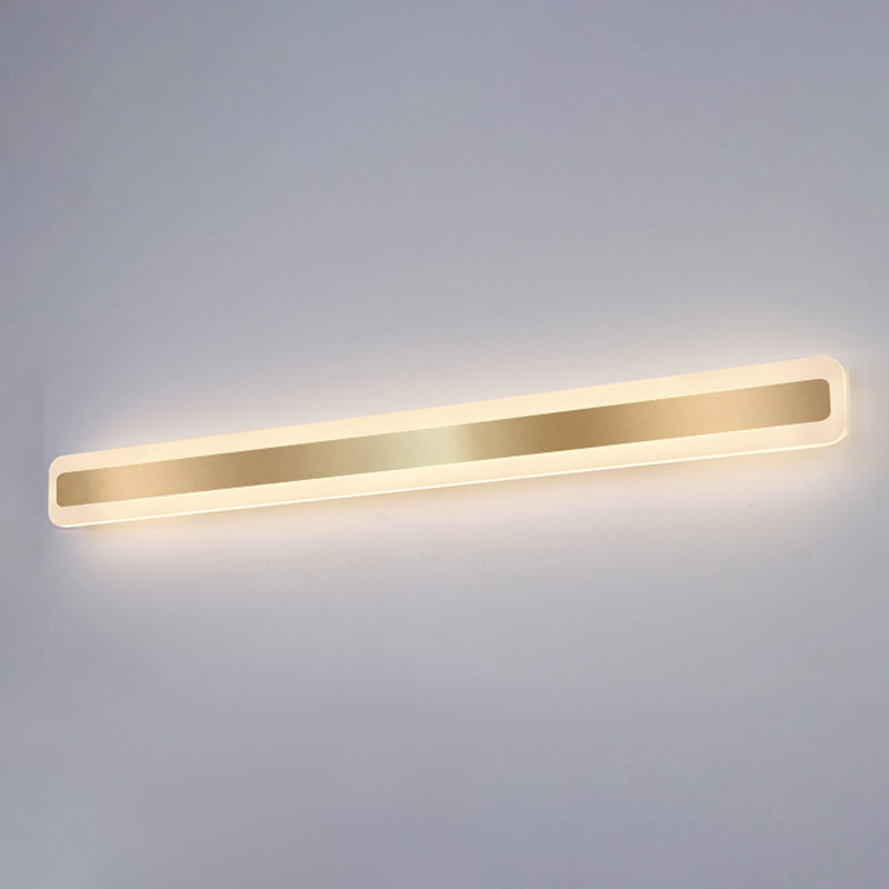 Metal Linear Shape Wall Light Modern Style 1-Light Mirror Wall Mounted Light