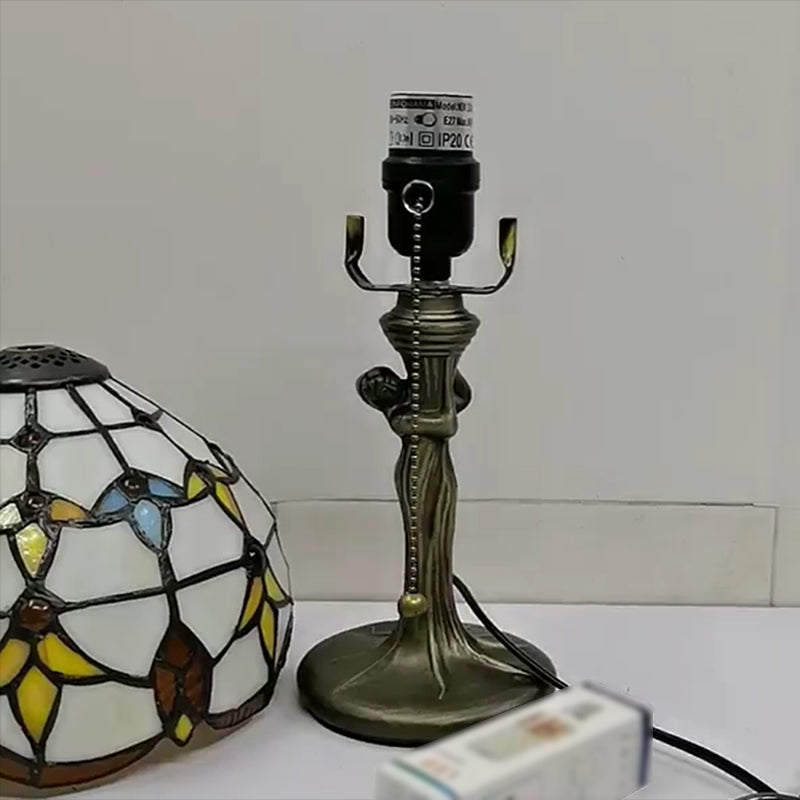 Tiffany Style Table Lamp 1-Light Desk Lamp with Glass Shade for Living Room