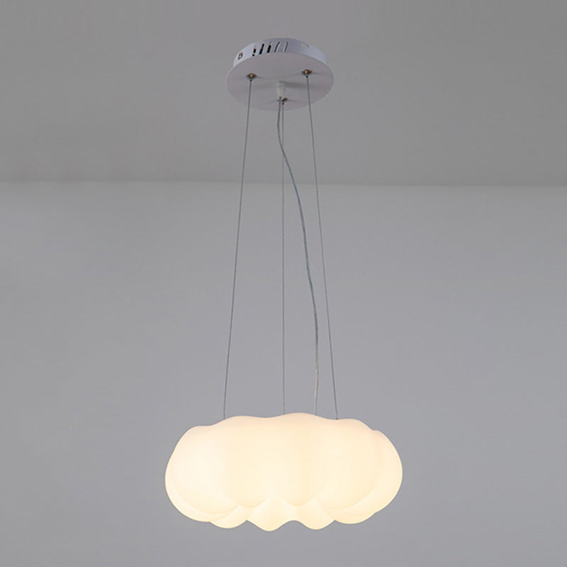 White Hanging Lamp Minimalist Style Plastic Chandelier Pendant Light Fixture