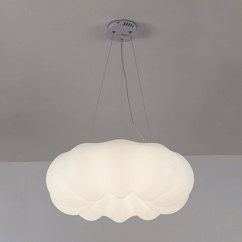 White Hanging Lamp Minimalist Style Plastic Chandelier Pendant Light Fixture