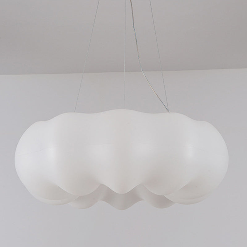 White Hanging Lamp Minimalist Style Plastic Chandelier Pendant Light Fixture