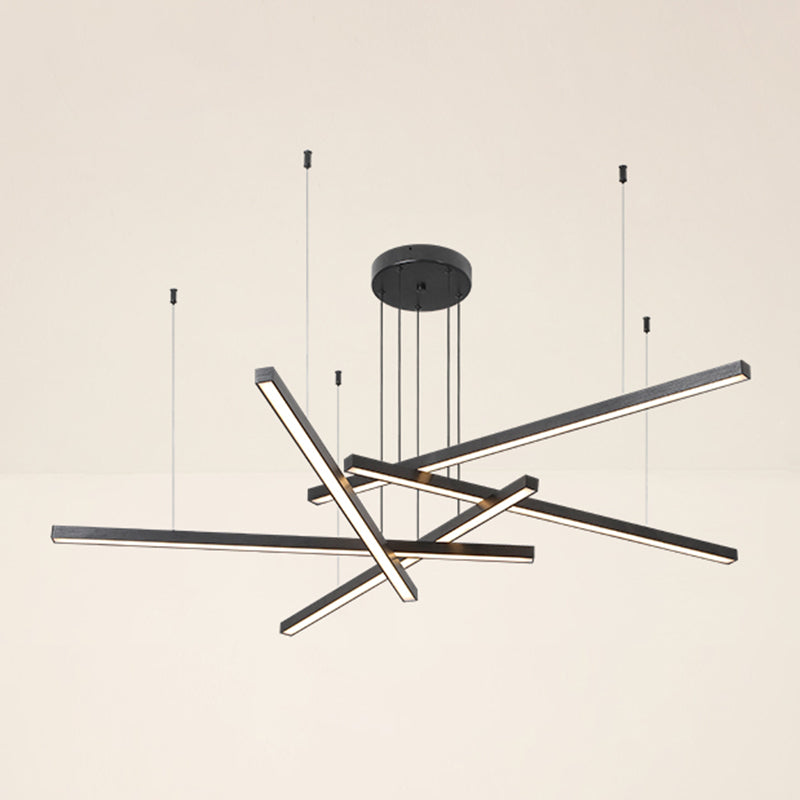 Modern Style Chandelier Lighting Fixtures Metal Linear Hanging Chandelier