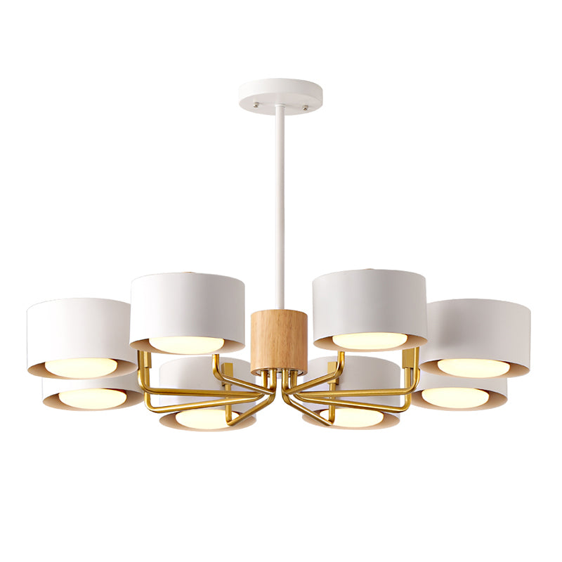 Cylindrical Shape Chandelier Nordic Modern Multi Light Pendant Light for Living Room